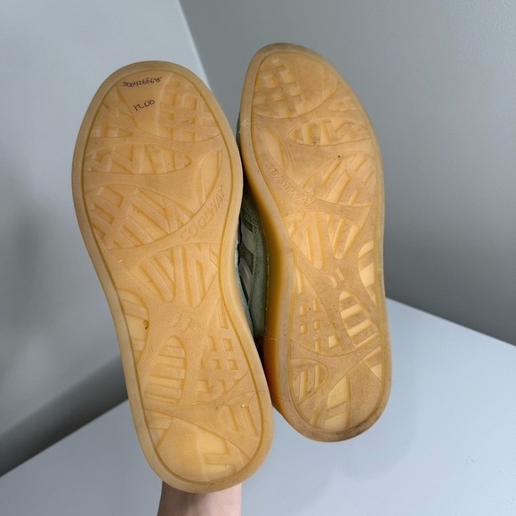 Coolway Goal Suede Gum Sole Lace-up Sneakers Size 7 Green Khaki Pink Laces - Picture 11 of 12